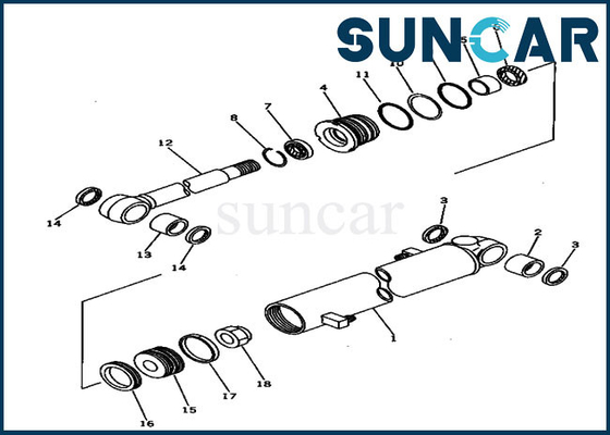 مجموعة خدمة أسطوانة الذراع لـ 20S-63-02030 PC30-6 Komatsu Excavator Replacement Seal Kits