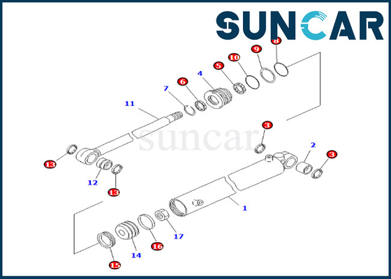 طقم سدادة أسطوانة سوينغ بوم 707-98-23130 7079823130 يناسب PC25R-8 PC27MR-1 PC27MRX-1