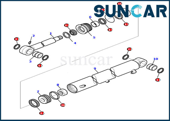Komatsu 878000204 Boom Swing Seal Repair Kit PC30-7 PC35R-8 أطقم خدمة الأسطوانات الهيدروليكية