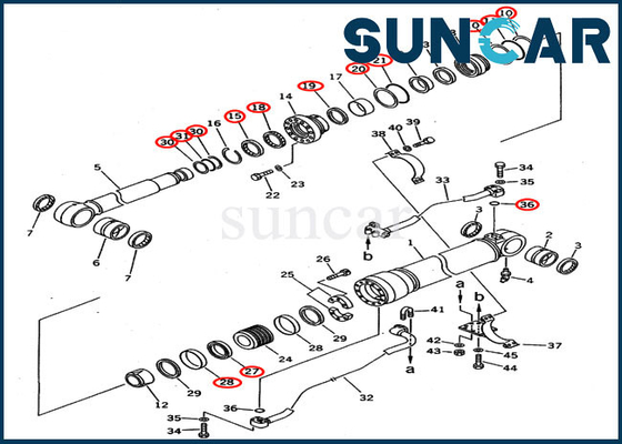 707-99-58210 أطقم ختم خدمة أسطوانة ذراع الرافعة لـ PC300-5 PC300LC-5 إصدار خارجي كوماتسو حفارة