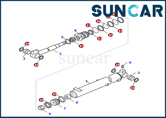 Komatsu Boom Cylinder Seal Kit 878000665 طقم استبدال أسطوانة بوم يناسب PC27R-8
