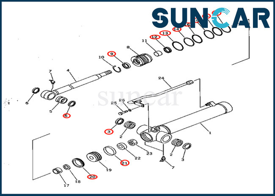 طقم استبدال ختم أسطوانة الذراع 7079822150707-98-22150 كوماتسو لـ PC28UD-2 PC28UG-2 PC28UU-2