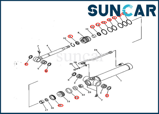 7079822080707-98-22080 طقم ختم إصلاح أسطوانة الذراع كوماتسو يناسب PC28UD-2 PC28UG-2 PC28UU-2