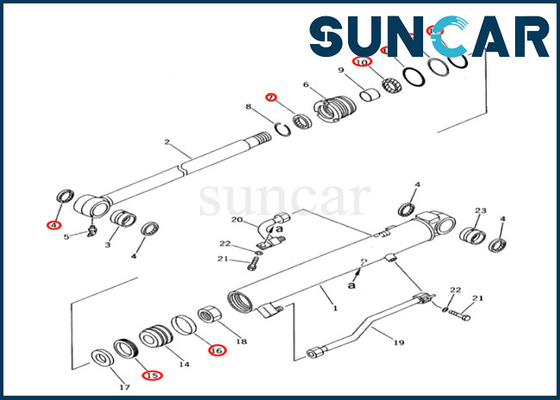 707-98-12400 7079812400 طقم ختم أسطوانة دلو كوماتسو لـ PC28UD-2 PC28UG-2 PC28UU-2