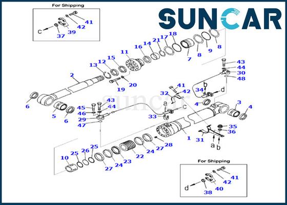 Komatsu Boom Cylinder Service Kit 707-99-59070 7079959070 يناسب PC290LC-10 Boom Cylinder Seal Kit