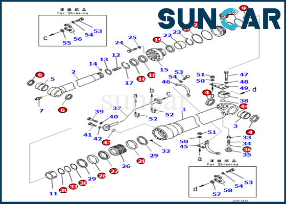 7079959680707-99-59680 Komatsu Arm Cylinder Repair Seal Kit ل PC290LC-10 PC290NLC-10