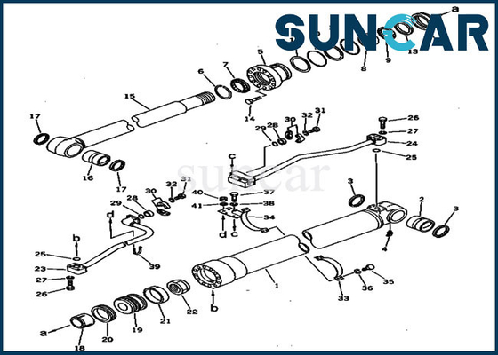 207-63-52100 طقم ختم أسطوانة ذراع التطويل المطبق على المعدات الثقيلة كوماتسو PC300-3 PC300LC-3
