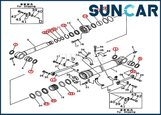 207-63-02130 طقم أدوات إصلاح أسطوانة الجرافة لإصدار خارجي كوماتسو PC300-5 PC310LC-5