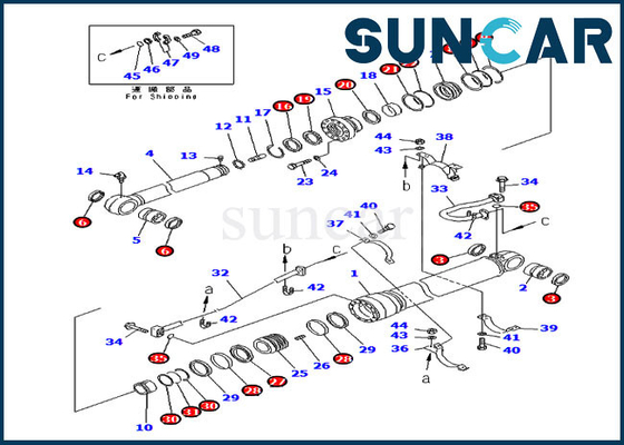 707-99-67280 Arm Oil Seal Kit أسطوانة هيدروليكية لـ PC300-6 PC300-6Z Komatsu Excavator Service Kit