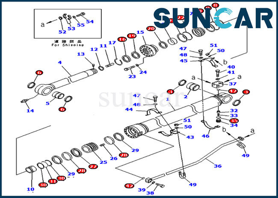 قطع غيار حفارة 707-99-67095 طقم خدمة أسطوانة الذراع لـ PC300-7 طقم ختم استبدال كوماتسو