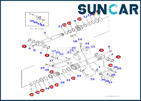 707-99-59750 7079959750 مجموعة خدمة أسطوانة دلو كوماتسو لـ PC350LC / NLC-8 PC360LC / NLC-10