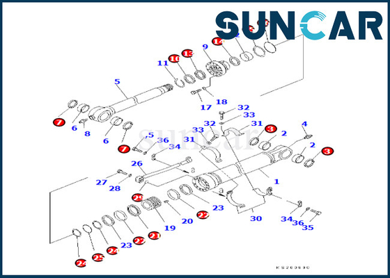 7079958450707-99-58450 مجموعة استبدال أسطوانة دلو كوماتسو ل PC350LC / NLC-8K PC450LC-8K