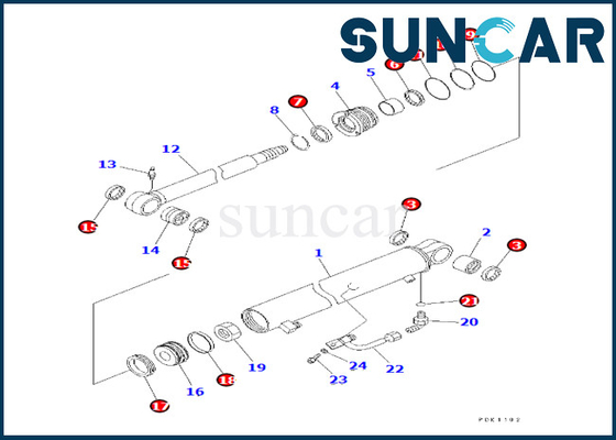 7079823810707-98-23810 طقم ختم إصلاح أسطوانة الذراع كوماتسو يناسب PC35MR-1 PC35MRX-1A