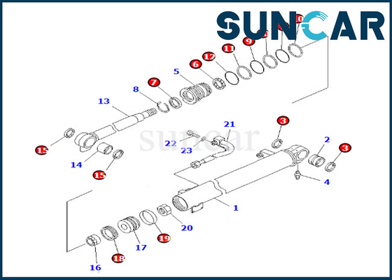 707-98-24281 7079824281 طقم ختم أسطوانة بوم كوماتسو لمجموعة خدمة أسطوانة بوم PC35MR-1 PC35MRX-1A
