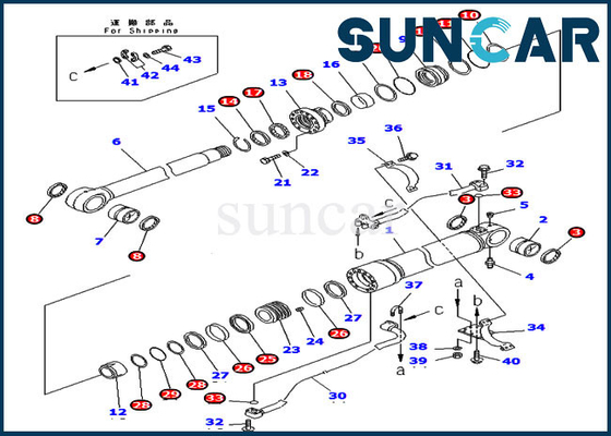 707-99-58080 طقم إصلاح ختم الأسطوانة يناسب PC300LC-7 PC300-8 الإصدار الخارجي معدات كوماتسو