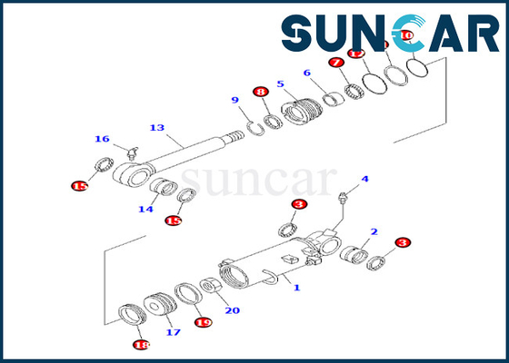 مجموعة خدمة أسطوانة الشفرة 707-98-31110 7079831110 كوماتسو لمجموعة ختم أسطوانة الشفرة PC35MR-1