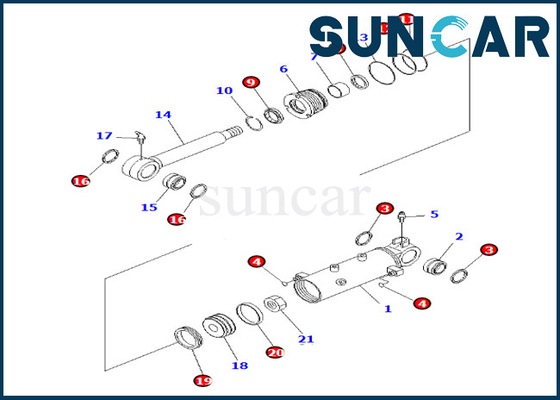 707-98-24770 7079824770 طقم خدمة أسطوانة رفع الشفرة كوماتسو لـ PC35MR-3 PC35MR-2