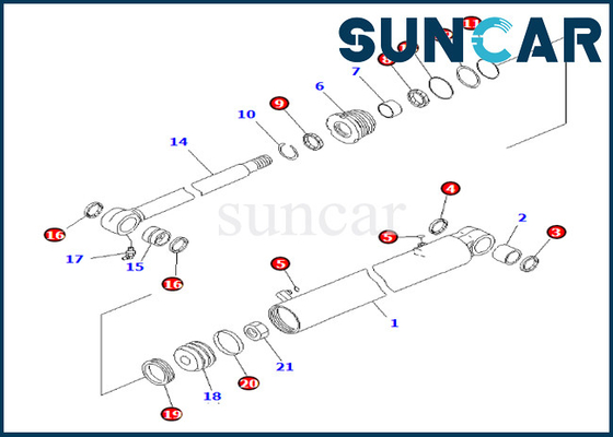 كوماتسو 7079829630707-98-29630 Boom Swing Cylinder Seal Repair Kit لـ PC35MR-3 PC35MR-2