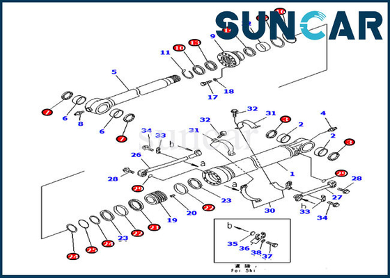 707-99-59610 أطقم ختم الأسطوانة 7079959610 لأجزاء نموذج PC300LC-7 PC350LC-7 كوماتسو