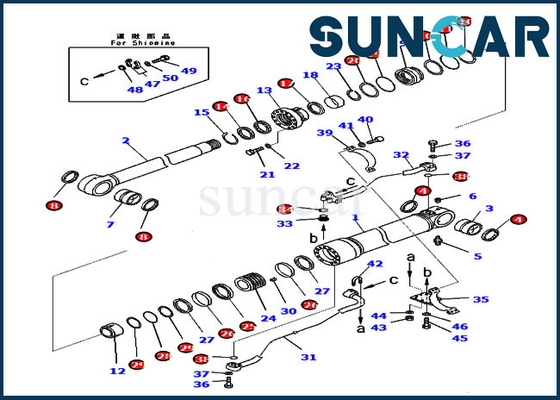 PC350-8 PC300-8 707-99-58081 كوماتسو طقم إصلاح الختم بوم مجموعة ختم زيت الأسطوانة الهيدروليكية