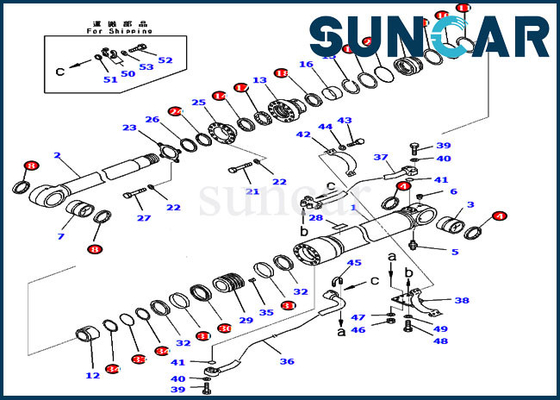 PC300-8 Komatsu 707-99-59362 Boom Cylinder Repair Kit 7079959362 طقم ختم الزيت البديل الهيدروليكي