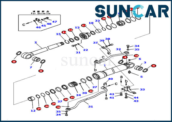 707-99-59271 Boom Sealing Kit Repair Cylinder Seal Kit يناسب معدات كوماتسو PC300-8 الثقيلة