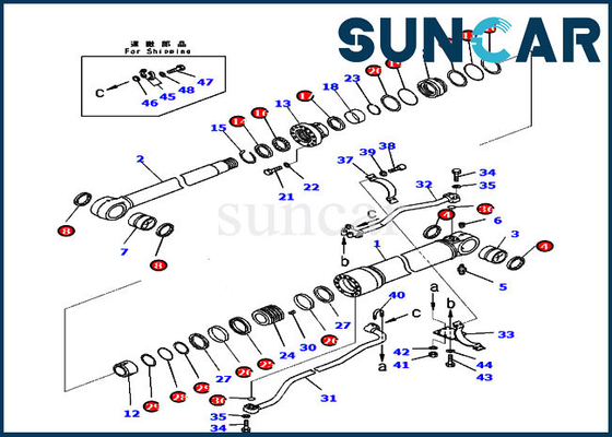 707-99-59270 Boom Cylinder Service Kit نموذج PC300-8 Komatsu Excavator Seal Repair Kit