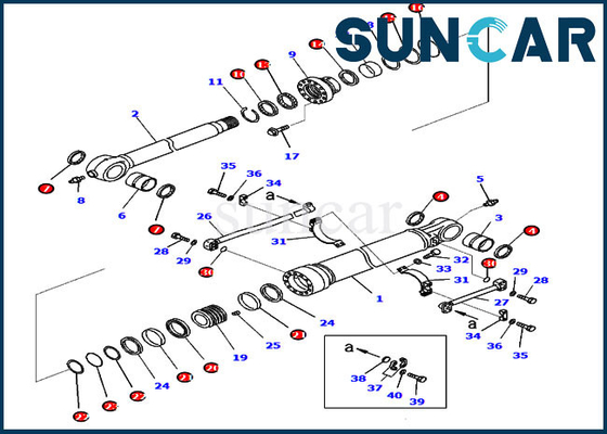707-99-59550 طقم ختم دلو أسطوانة هيدروليكية يناسب طقم استبدال KOMATSU PC360LC-10 PC360NLC-10