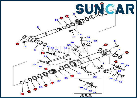 PC300-8 الأجزاء الداخلية كوماتسو 707-99-58410 طقم إصلاح ختم دلو 7079958410 مجموعة خدمة الأسطوانة