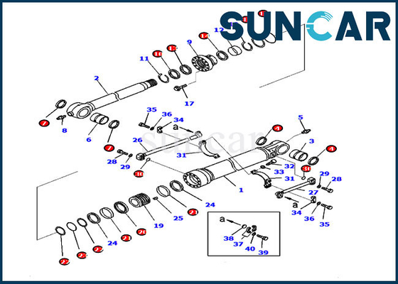 707-99-59150 طقم ختم دلو طقم خدمة أسطوانة هيدروليكية يناسب PC360NLC-10 PC300-8M0 كوماتسو