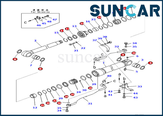 طقم ختم أسطوانة بوم 707-99-59140707-99-59140 كوماتسو لـ PC360LC-10 PC390LL-10