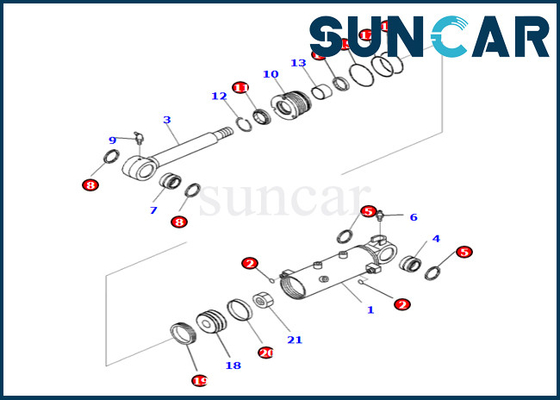 طقم ختم أسطوانة الشفرة 707-98-30550 7079830550 لمجموعة خدمة أسطوانة كوماتسو بليد PC35MR-3