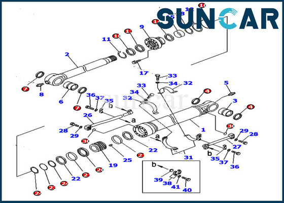 PC360-8M0 PC390LC-8M0 721-98-01080 طقم إصلاح ختم دلو كوماتسو أطقم ختم زيت الأسطوانة