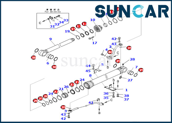 كوماتسو 721-98-01970 7219801970 بوم اسطوانة ختم عدة ل PC360LCI-11 PC390LCI-11