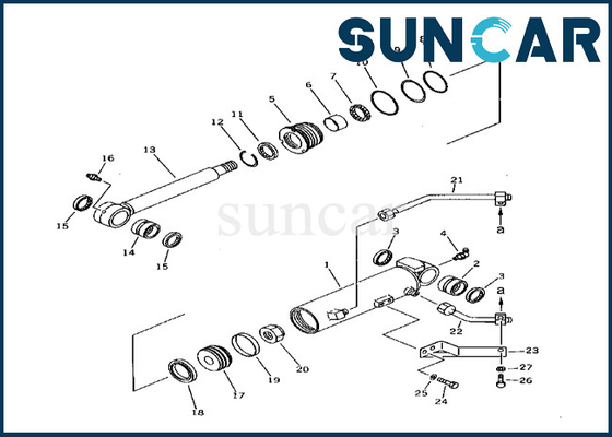 Boom Offset Cylinder Service Kit عالية الجودة 21X-63-02040 21X6302040 يناسب PC38UU-1 كوماتسو