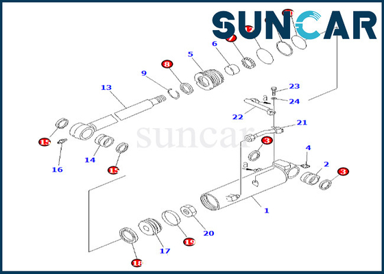 707-98-24180 7079824180 مجموعة ختم إصلاح أسطوانة الأوفست عالية الجودة لـ PC38UU-2 كوماتسو