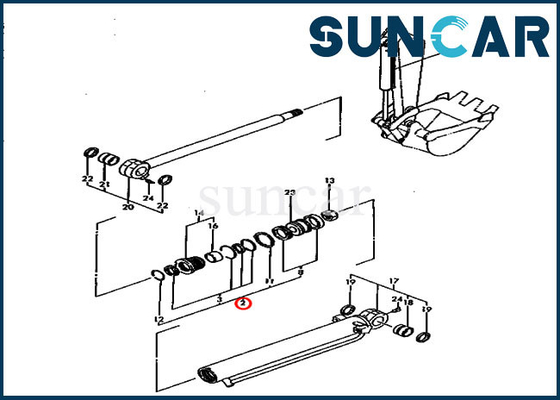 YM172142-99420 طقم ختم أسطوانة دلو يناسب أجزاء طقم خدمة حفارة كوماتسو PC30FR-1
