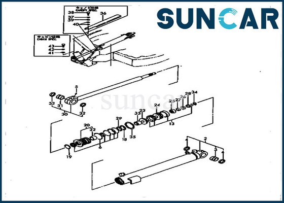 كوماتسو الأجزاء الداخلية YM172168-72201 طقم خدمة حفارة سوينغ اسطوانة لمجموعة ختم PC30FR-1 PC30FR-2