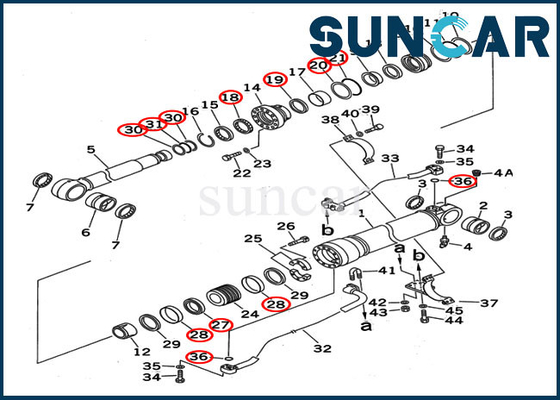 707-99-67125 طقم خدمة استبدال الأسطوانة Boom 7079967125 PC400-5D PC400-6C Komatsu Seal Kit