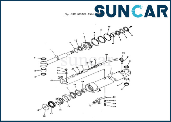 20T-63-56101 20T6356101 بوم اسطوانة ختم عدة كوماتسو ل PC40-1 Boom Cylinder Service Kit