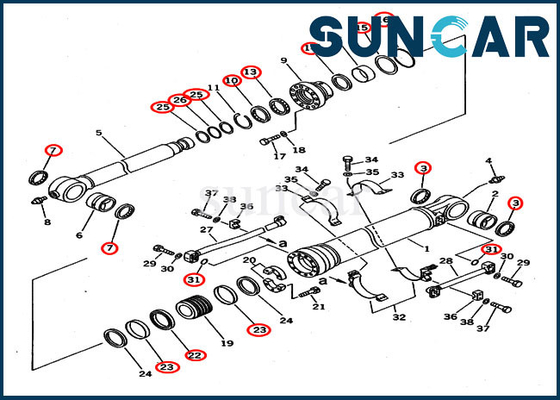 707-99-67015 طقم خدمة حفارة دلو اسطوانة ل حفار كوماتسو PC400-5D PC400-6C