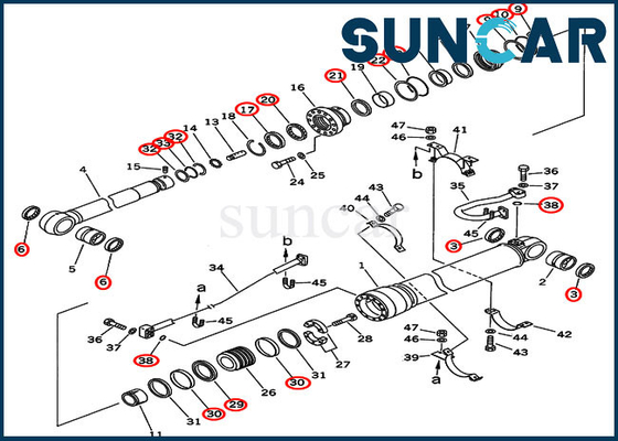 707-99-69500 ​​7079969500 ​​طقم إصلاح ختم أسطوانة الذراع يناسب إصدار الخارج PC450-6 PC450LC-6 كوماتسو