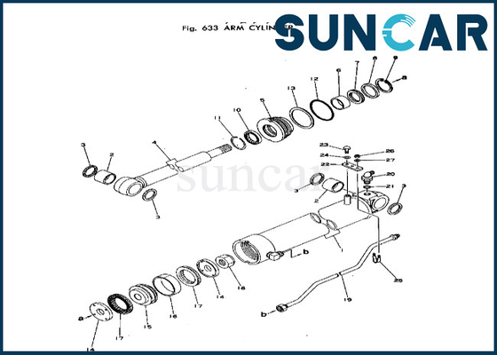 20T-63-66103 20T6366103 طقم ختم أسطوانة الذراع كوماتسو يناسب PC40-1 PC40-2 طقم إصلاح أسطوانة الذراع
