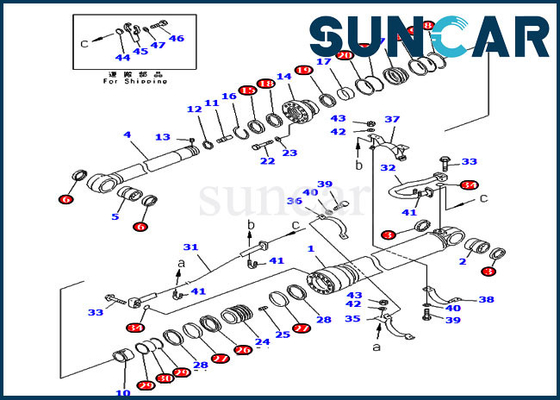 707-99-69525 7079969525 مجموعة خدمة أسطوانة الذراع لـ PC400-6C PC400LC-6Z KOMATSU