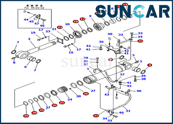 707-99-69585 Arm Cylinder Repair Seal Kit ارتداء المقاومة PC400-7 PC400LC-7 Komatsu Sealing Kit