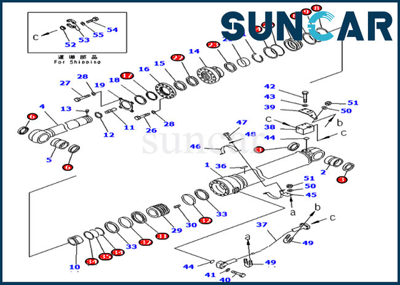 طقم خدمة حفارة أجزاء 707-99-69770 7079969770 لـ Komatsu PC400-7 PC400LC-7 أسطوانة هيدروليكية