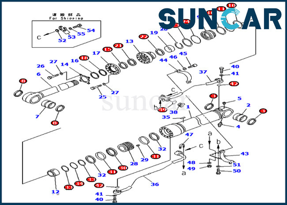 707-99-65210 Komatsu Boom Seal Repair Kit لقطع غيار خدمة استبدال حفارة PC400-7 PC400LC-7