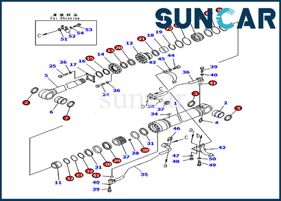 Boom Repair Seal Kit أسطوانة هيدروليكية 707-99-72270 7079972270 كوماتسو PC400-7 PC400LC-7 للودر