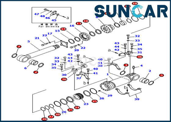 707-99-47821 7079947821 طقم ختم أسطوانة التفريغ السفلي مقاومة التآكل PC400-7 PC400LC-7 مجموعات إصلاح كوماتسو