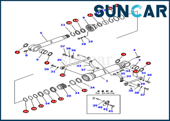 707-99-66260 طقم خدمة دلو يناسب PC400-7 PC400LC-7 اسطوانة كوماتسو طقم ختم الزيت الهيدروليكي